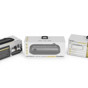 Sonorous Grip Curved Bluetooth Wireless Speaker with Hand Strap Gray