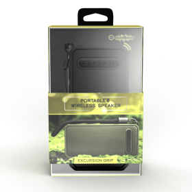 Excursion Grip Rugged Grill Rectangular Bluetooth Speaker Black