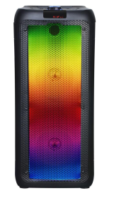 Portable Dual Bluetooth Blaze Party Speakers with Full Glow Disco Lights (True Wireless Blazing Party Rocker)