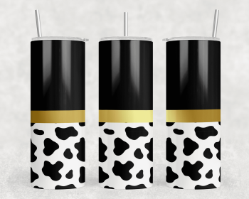 Cow Print|Skinny Tumbler|Optional Bluetooth Speaker| Speaker Color Varies (Color: 150420970)