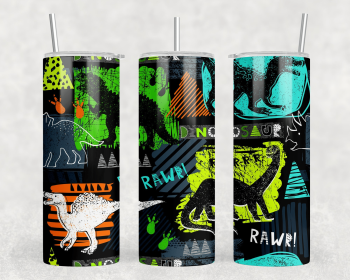 Dinosaurs|Skinny Tumbler|Optional Bluetooth Speaker| Speaker Color Varies (Color: 151813518)