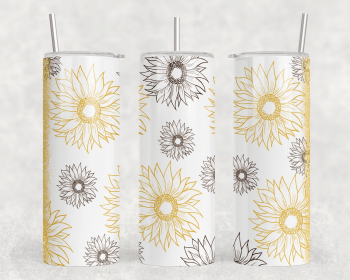 Sunflowers|Skinny Tumbler|Optional Bluetooth Speaker| Speaker Color Varies (Color: 151919186)