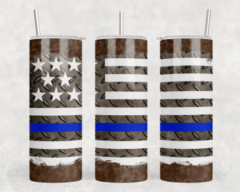 Thin Blue Line |Skinny Tumbler|Optional Bluetooth Speaker| Speaker Color Varies (Color: 152219543)