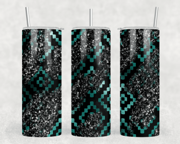 Aztec faux glitter|Skinny Tumbler|Optional Bluetooth Speaker| Speaker Color Varies (Color: 152711412)