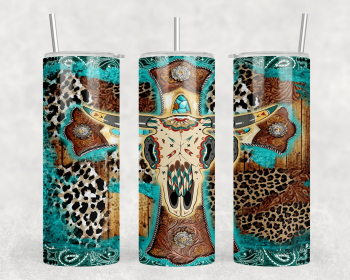 Western Bull Skull |Skinny Tumbler|Optional Bluetooth Speaker| Speaker Color Varies (Color: 154820075)