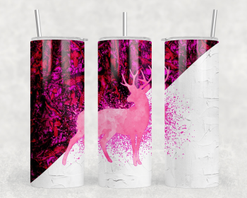 Pink Camo Deer|Skinny Tumbler|Optional Bluetooth Speaker| Speaker Color Varies (Color: 155217601)