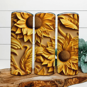 Sunflowers|Skinny Tumbler|Optional Bluetooth Speaker| Speaker Color Varies (Color: 157219185)