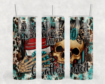 Dead Inside But Caffeinated|Skinny Tumbler|Optional Bluetooth Speaker| Speaker Color Varies (Color: 157613401)