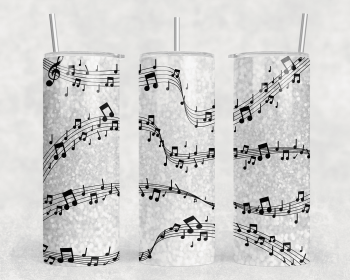 Music Notes|Skinny Tumbler|Optional Bluetooth Speaker| Speaker Color Varies (Color: 157821994)
