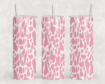 Pink Cow Print|Skinny Tumbler|Optional Bluetooth Speaker| Speaker Color Varies (Color: 159922169)