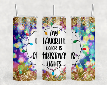 My Favorite Color Is Christmas Lights|Skinny Tumbler|Optional Bluetooth Speaker| Speaker Color Varies (Color: 166121997)