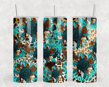 Western Sunflower|Skinny Tumbler|Optional Bluetooth Speaker| Speaker Color Varies (Color: 169722801)