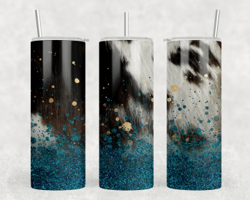 faux cowhide faux glitter|Skinny Tumbler|Optional Bluetooth Speaker| Speaker Color Varies (Color: 170421227)