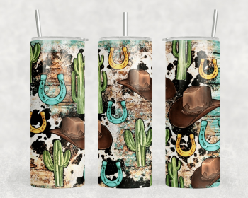 Western Collage |Skinny Tumbler|Optional Bluetooth Speaker| Speaker Color Varies (Color: 171122761)