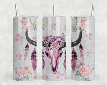 Bull Skull|Skinny Tumbler|Optional Bluetooth Speaker| Speaker Color Varies (Color: 171212054)