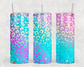 Neon Leopard Print|Skinny Tumbler|Optional Bluetooth Speaker| Speaker Color Varies (Color: 171722017)