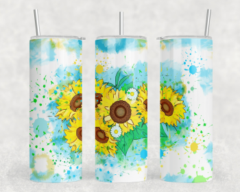 Sunflower|Skinny Tumbler|Optional Bluetooth Speaker| Speaker Color Varies (Color: 172522520)