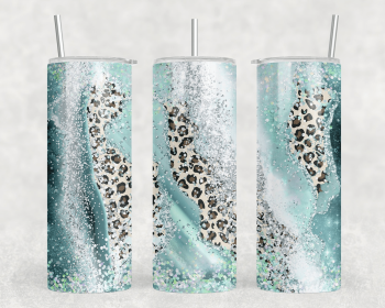 Leopard Print Milky Way|Skinny Tumbler|Optional Bluetooth Speaker| Speaker Color Varies (Color: 172616124)