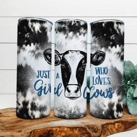 Just A Girl Who Loves Cows|Skinny Tumbler|Optional Bluetooth Speaker| Speaker Color Varies (Color: 173115834)