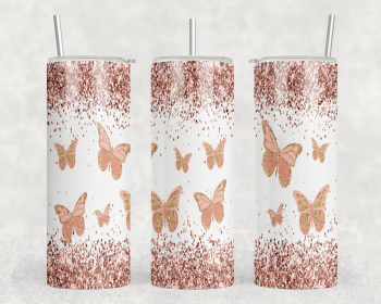 Butterflies|Skinny Tumbler|Optional Bluetooth Speaker| Speaker Color Varies (Color: 174920751)