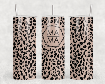 Leopard Print Mama |Skinny Tumbler|Optional Bluetooth Speaker| Speaker Color Varies (Color: 176721784)