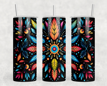 Neon Aztec|Skinny Tumbler|Optional Bluetooth Speaker| Speaker Color Varies (Color: 177222007)
