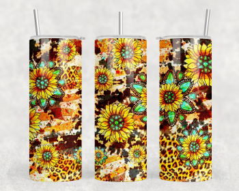 Western Sunflower|Skinny Tumbler|Optional Bluetooth Speaker| Speaker Color Varies (Color: 177922800)