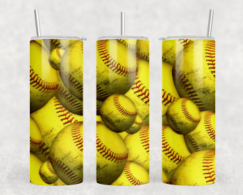 Softball|Skinny Tumbler|Optional Bluetooth Speaker| Speaker Color Varies (Color: 179318648)