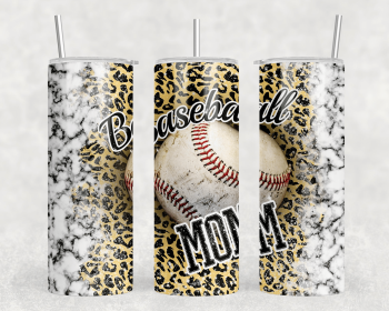 Baseball Mom Leopard Print|Skinny Tumbler|Optional Bluetooth Speaker| Speaker Color Varies (Color: 179411600)