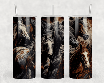 Horses|Skinny Tumbler|Optional Bluetooth Speaker| Speaker Color Varies (Color: 180321623)