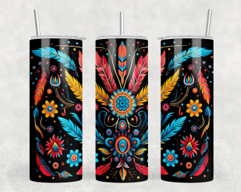 Neon Aztec|Skinny Tumbler|Optional Bluetooth Speaker| Speaker Color Varies (Color: 185322006)
