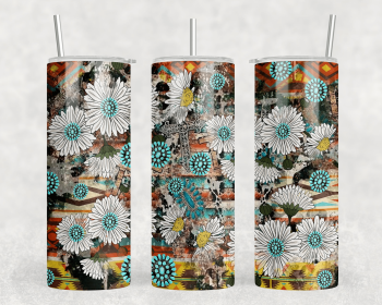 Western Daisies |Skinny Tumbler|Optional Bluetooth Speaker| Speaker Color Varies (Color: 187120162)