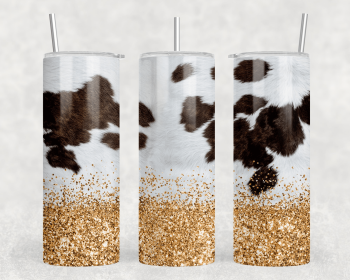 faux cowhide faux glitter|Skinny Tumbler|Optional Bluetooth Speaker| Speaker Color Varies (Color: 190713999)