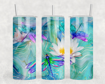 Dragonflies|Skinny Tumbler|Optional Bluetooth Speaker| Speaker Color Varies (Color: 191121131)