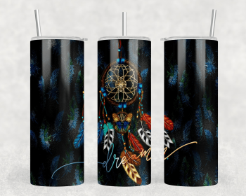 Dream Catcher|Skinny Tumbler|Optional Bluetooth Speaker| Speaker Color Varies (Color: 191413649)
