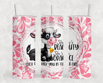 Cute Cow|Skinny Tumbler|Optional Bluetooth Speaker| Speaker Color Varies (Color: 196113242)