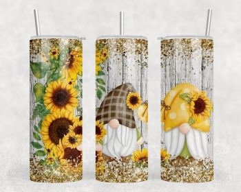 Sunflower Gnomes|Skinny Tumbler|Optional Bluetooth Speaker| Speaker Color Varies (Color: 196722491)