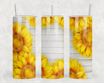 Sunflowers|Skinny Tumbler|Optional Bluetooth Speaker| Speaker Color Varies (Color: 196919183)