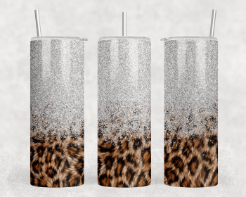 Leopard Print|Skinny Tumbler|Optional Bluetooth Speaker| Speaker Color Varies (Color: 197716283)