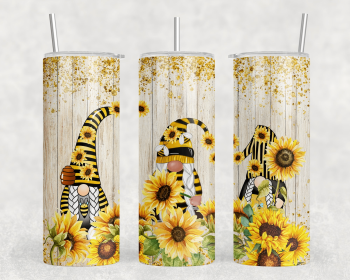 Sunflower Gnomes|Skinny Tumbler|Optional Bluetooth Speaker| Speaker Color Varies (Color: 198722490)