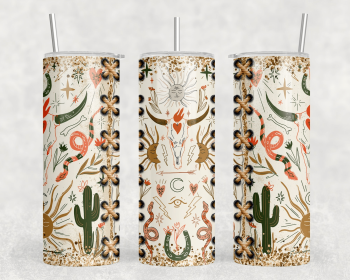 Western Bull Skull |Skinny Tumbler|Optional Bluetooth Speaker| Speaker Color Varies (Color: 199820073)