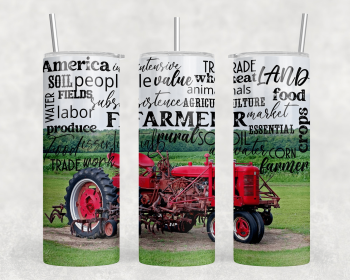Farmer |Skinny Tumbler|Optional Bluetooth Speaker| Speaker Color Varies (Color: 200321186)