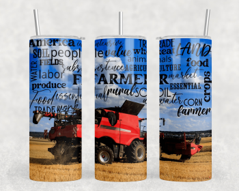 Farmer |Skinny Tumbler|Optional Bluetooth Speaker| Speaker Color Varies (Color: 200821185)