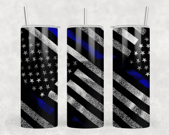 Thin Blue Line |Skinny Tumbler|Optional Bluetooth Speaker| Speaker Color Varies (Color: 203119542)