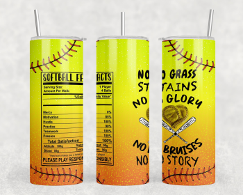 Softball|Skinny Tumbler|Optional Bluetooth Speaker| Speaker Color Varies (Color: 215822406)