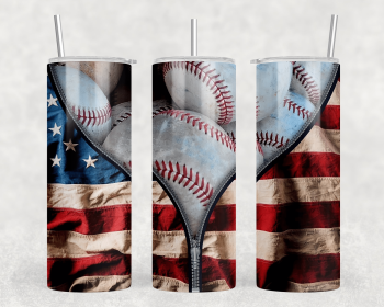 Baseball|Skinny Tumbler|Optional Bluetooth Speaker| Speaker Color Varies (Color: 218020626)
