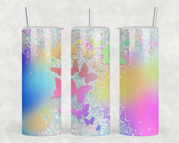 Butterflies|Skinny Tumbler|Optional Bluetooth Speaker| Speaker Color Varies (Color: 218120748)