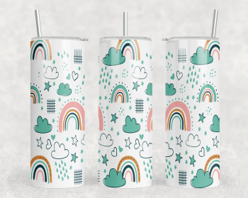 Rainbows|Skinny Tumbler|Optional Bluetooth Speaker| Speaker Color Varies (Color: 219522261)