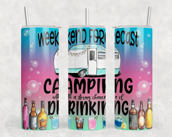Camping|Skinny Tumbler|Optional Bluetooth Speaker| Speaker Color Varies (Color: 220412561)