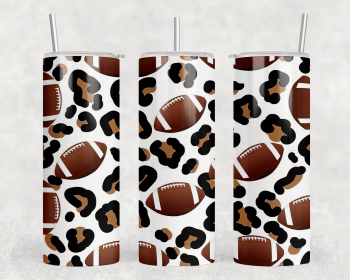 Leopard Print Football|Skinny Tumbler|Optional Bluetooth Speaker| Speaker Color Varies (Color: 222221779)